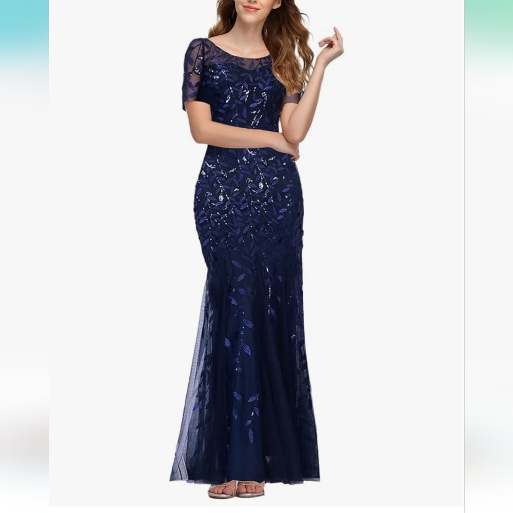 Ever Pretty Navy Blue Maxi Dress